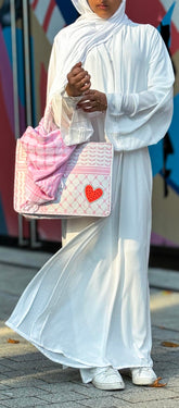 Baby Pink Keffiyeh Tote Bag